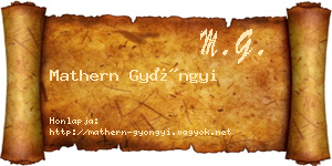 Mathern Gyöngyi névjegykártya